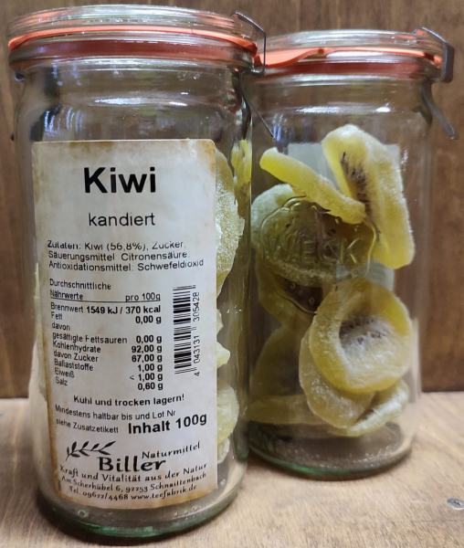 Kiwi kandiert im Glas, 100g