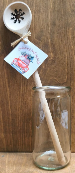 Kochlöffel Schneeflocke "schöne Wintergrüße"