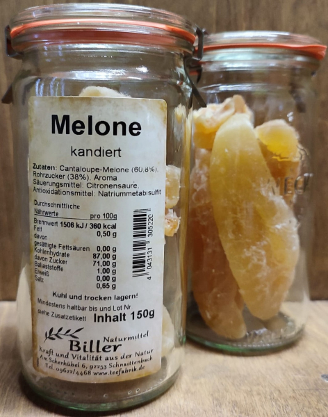 Melone kandiert im Glas, 150g
