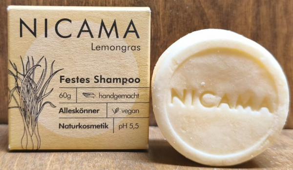 NICAMA Festes Shampoo Lemongras, 60g