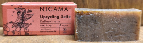 NICAMA Upcyclingseife Kaffeekirsche, 25g