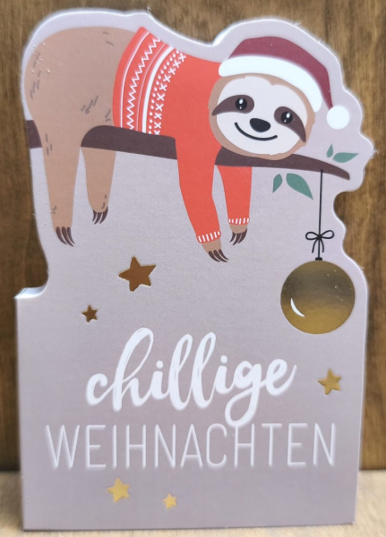 Notizblock Faultier "chillige Weihnachten"