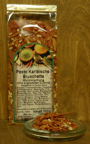 Pesto Karibische Bruschetta, 100g Tüte