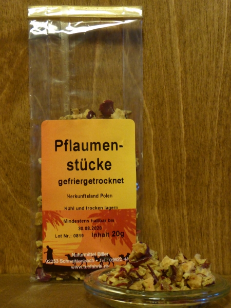 Pflaumenstücke gefriergetrocknet, 20g