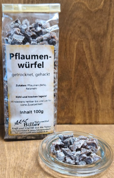 Pflaumenwürfel getrocknet