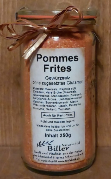 Pommes Frites im Glas, 250g
