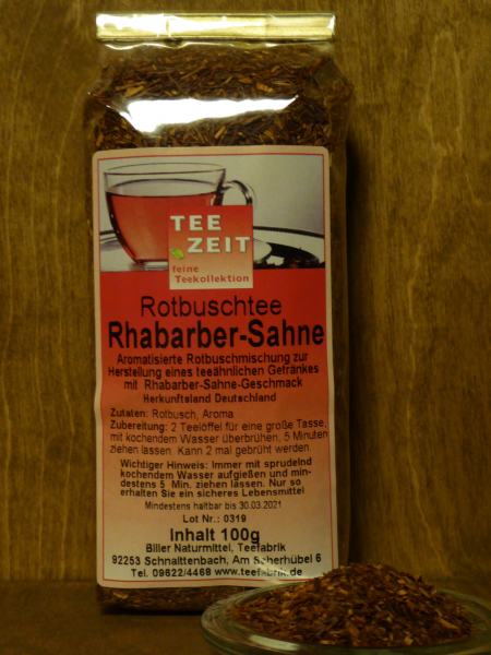 Aromatisierter Rotbusch Rhabarber Sahne