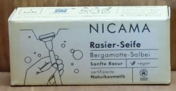 NICAMA Rasierseife  Bergamotte Salbei, 25g
