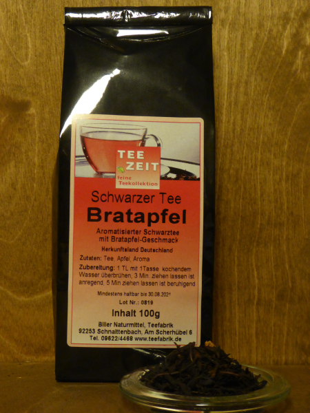 Aromatisierter Schwarztee Bratapfel