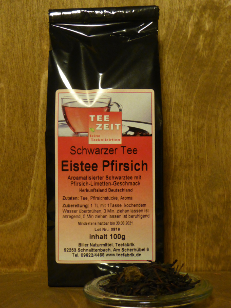 Aromatisierter Schwarztee Eistee Pfirsich
