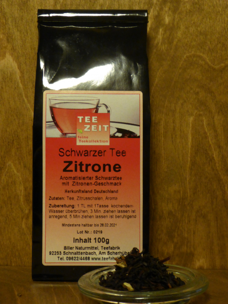 Aromatisierter Schwarztee Zitrone