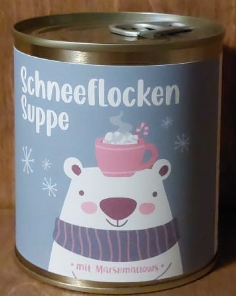 Schneeflockensuppe in der Dose