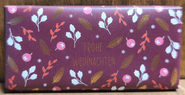 Vollmilchschokolade "Frohe Weihnachten", rot, 30g