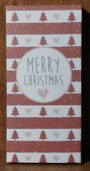 Schokolade "Merry Christmas", weiß rot, 100g