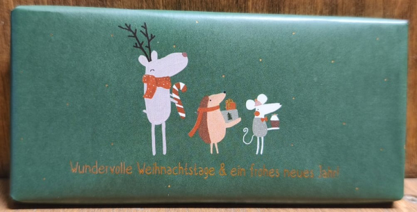Vollmilchschokolade "Wundervolle Weihnachtstage & ein frohes neues Jahr", 30g