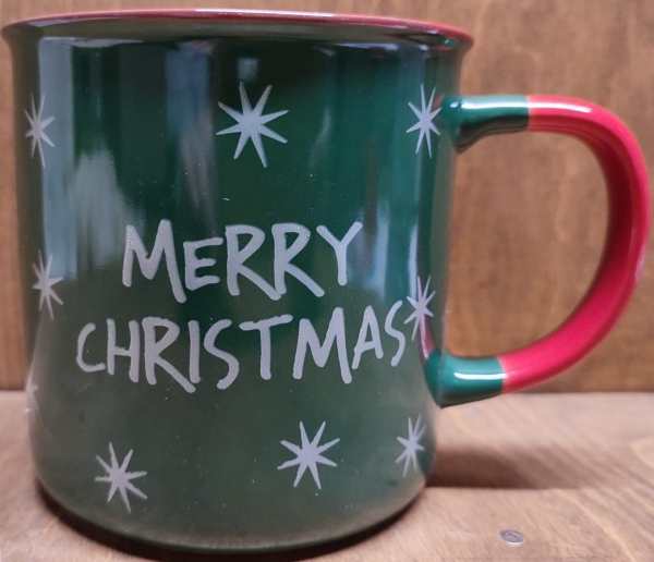 Tasse "Merry Christmas", grün rot