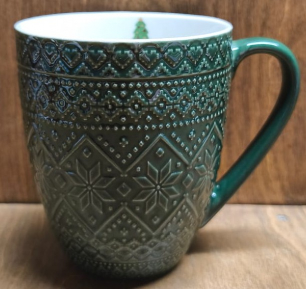 Tasse mit Strickmuster, grün