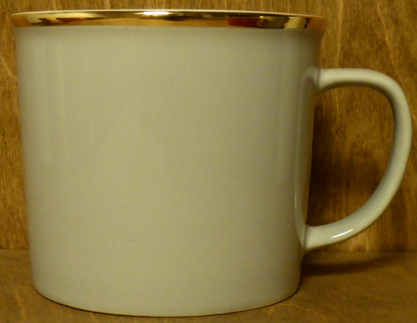 Tasse grau mit goldrand