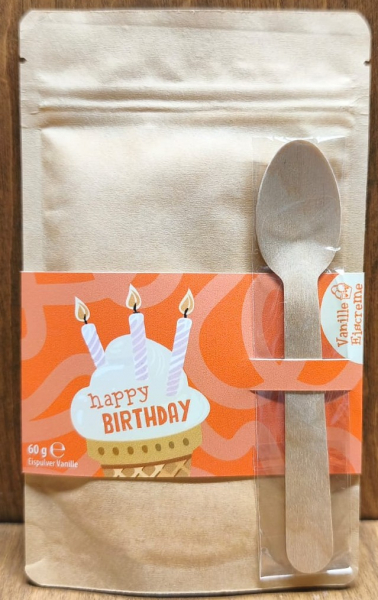 Eispulver Vanille "Happy Birthday", 60g