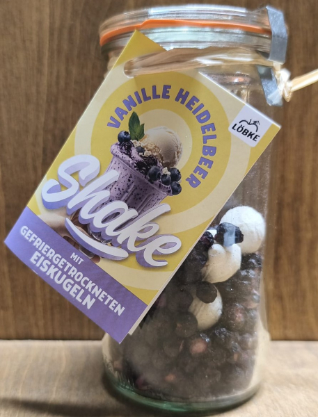 Vanille Heidelbeer Shake mit gefriergetrockneten Eiskugeln, 35g