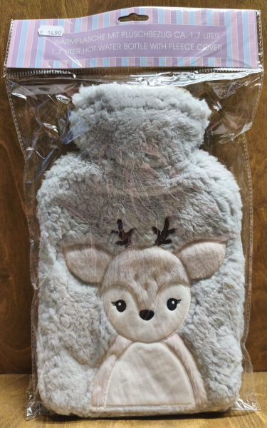 Wärmflasche Reh, grau - braun
