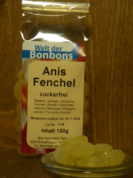 Bonbon Anis Fenchel zuckerfrei, 150g