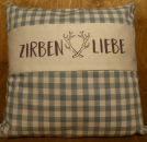 Kissen "Zirbenliebe" blau