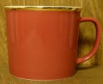 Tasse rot mit goldrand